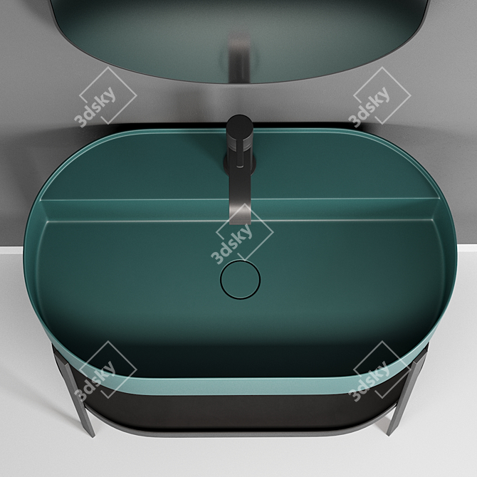 Oval Washbasin Console by Nic Design 3D model image 4