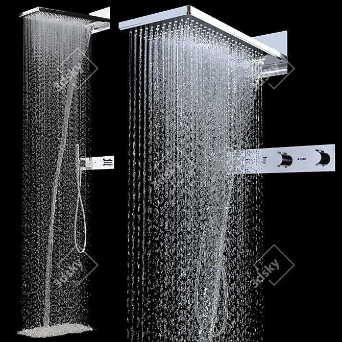 Axor 3-Jet Overhead Shower 3D model image 1