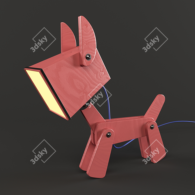 Adjustable Dogi Wood Table Lamp 3D model image 2