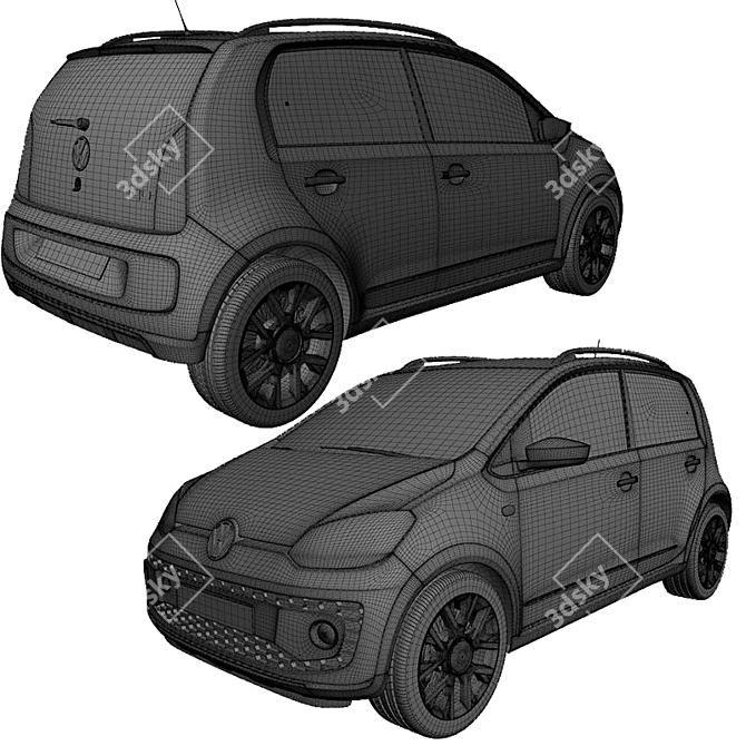 Sleek Volkswagen Cross Up 2014 3D model image 3