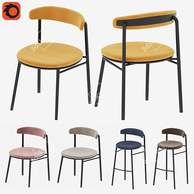 Pixel Chairs: Sleek and Stylish Seating 3D model image 1