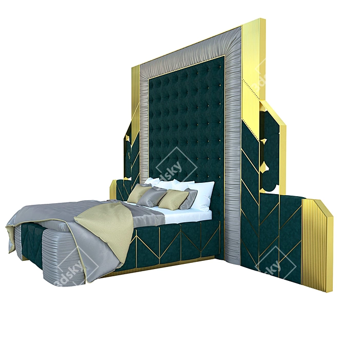 Geometric Design Flambeau Bed 3D model image 2