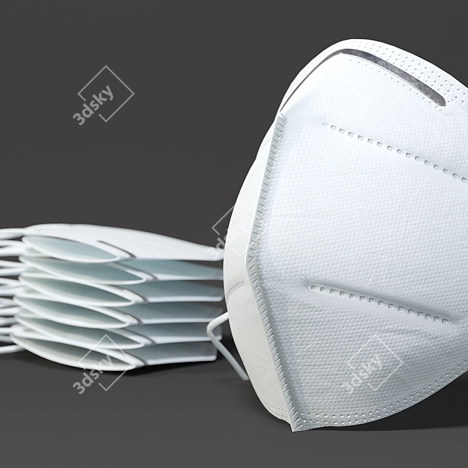 Title: Tri-Layer Medical Mask 3D model image 4