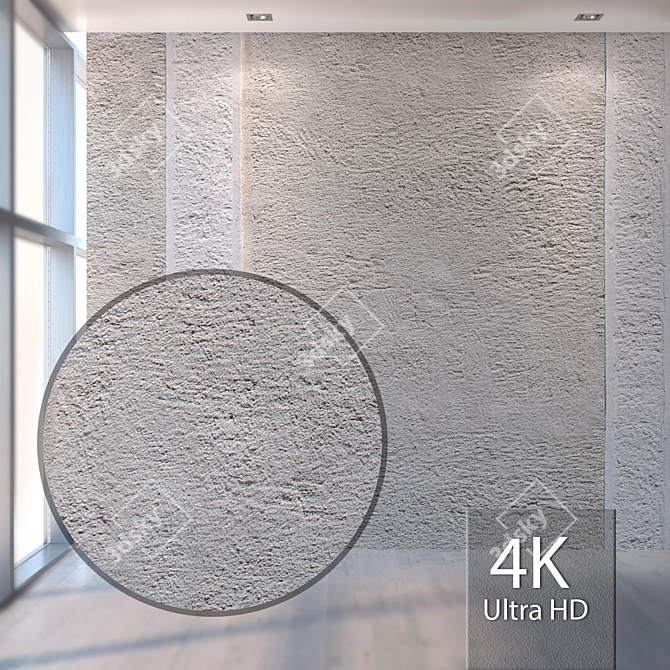 Seamless Stucco Texture Kit 3D model image 1