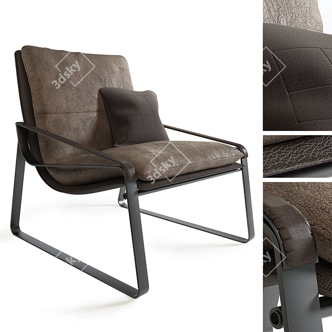 Sleek Modern Lounge Armchair 3D model image 1