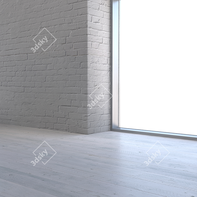 Seamless White Brick Texture for High Resolution Designs 3D model image 3