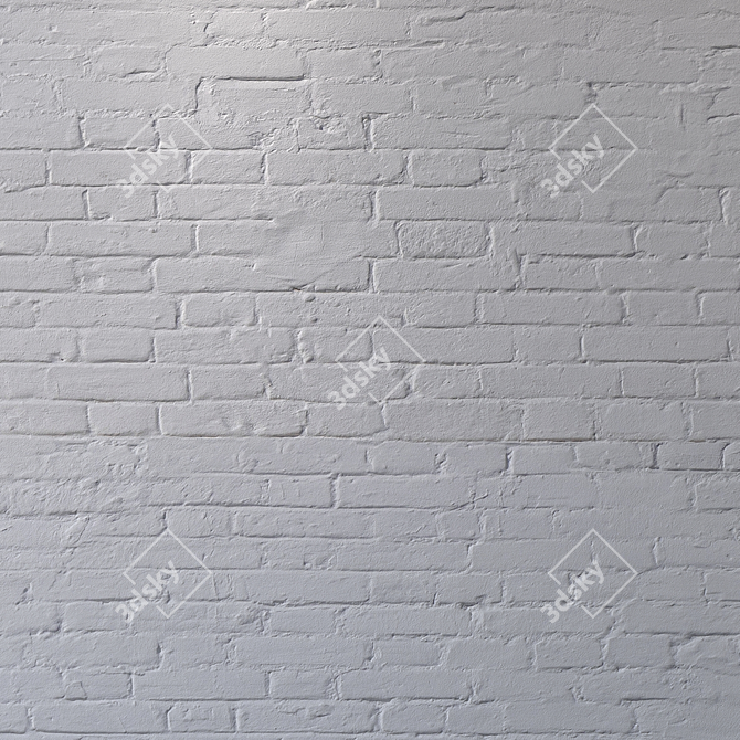 Seamless White Brick Texture for High Resolution Designs 3D model image 4