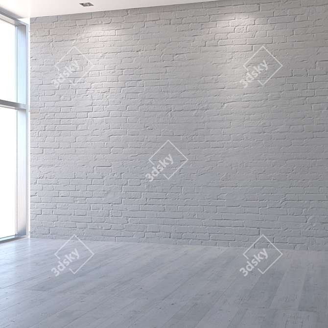 Seamless White Brick Texture for High Resolution Designs 3D model image 5