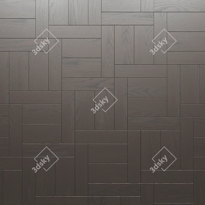 Elegant Basket Weave Parquet 3D model image 2