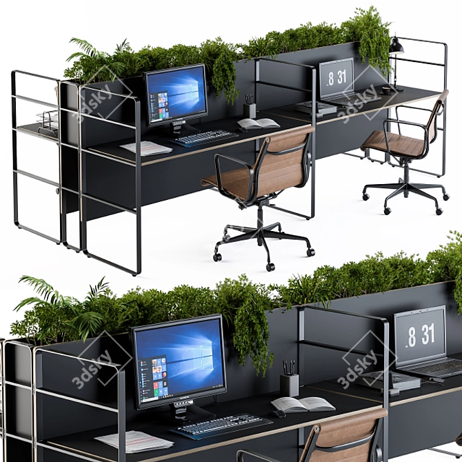 Urban Loft: Black and Greenery 3D model image 1