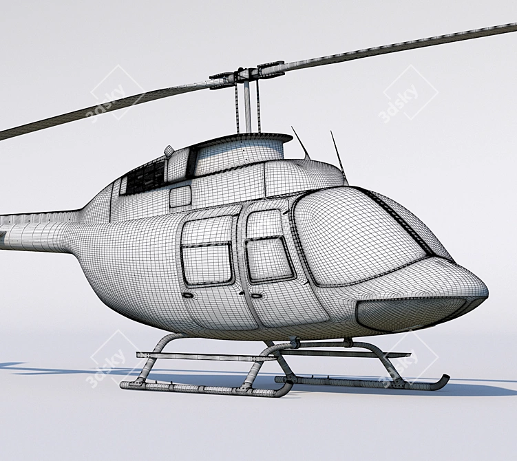 Bell 206 Helicopter: High-Quality Model. 3D model image 2