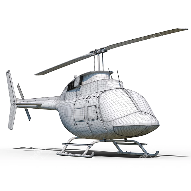 Bell 206 Helicopter: High-Quality Model. 3D model image 9