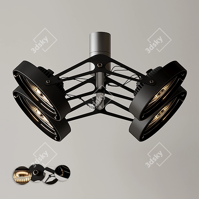 Nomad 4XLED GE Ceiling Spotlight 3D model image 2