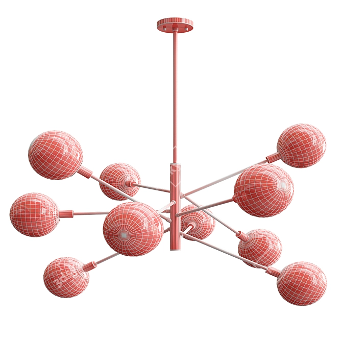 Elegant Satin Orb Chandelier 3D model image 2