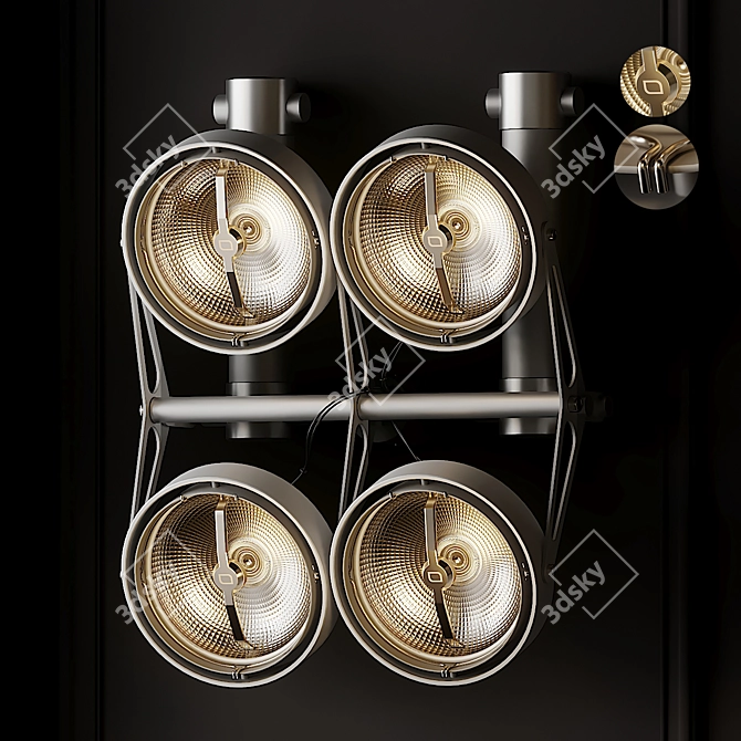 Modern Nomad XYZ 4x Wall Sconce 3D model image 1
