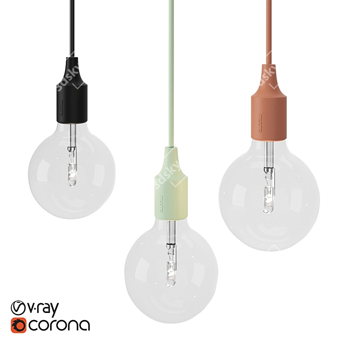 Minimalist Muuto Pendant Lamp 3D model image 1
