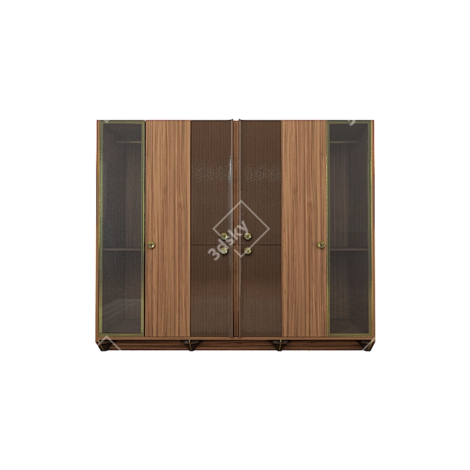 Elegant Wardrobe with Fine Details 3D model image 1