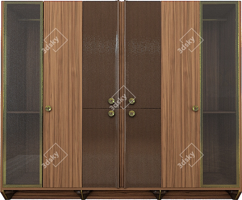 Elegant Wardrobe with Fine Details 3D model image 2