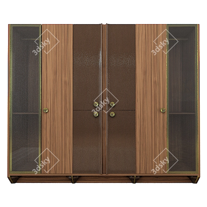 Elegant Wardrobe with Fine Details 3D model image 3