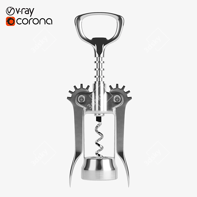 Sleek Corkscrew for Effortless Wine Opening 3D model image 1