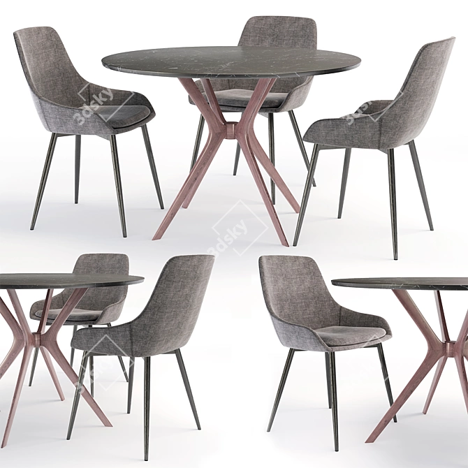 Corona Render Dinner Table Set 3D model image 1