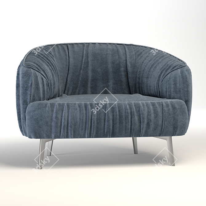 Elegant Modern 3-Seater Sofa 3D model image 2