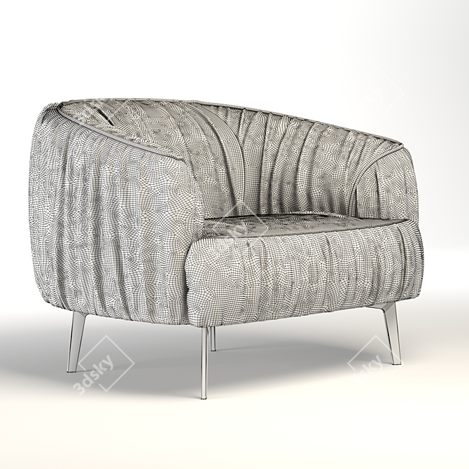 Elegant Modern 3-Seater Sofa 3D model image 5