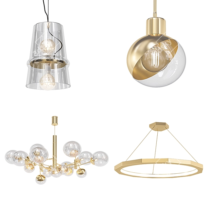 Contemporary Chandelier Collection 3D model image 1