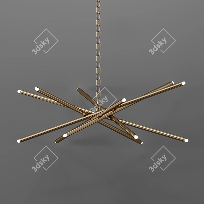 Brass Luisa Chandelier: Worlds Away 3D model image 1