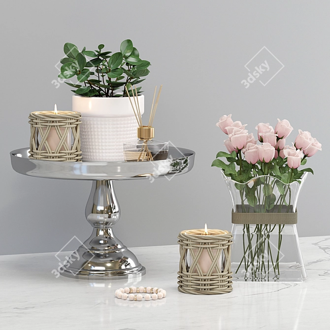 Floral Decor Set 3D model image 1