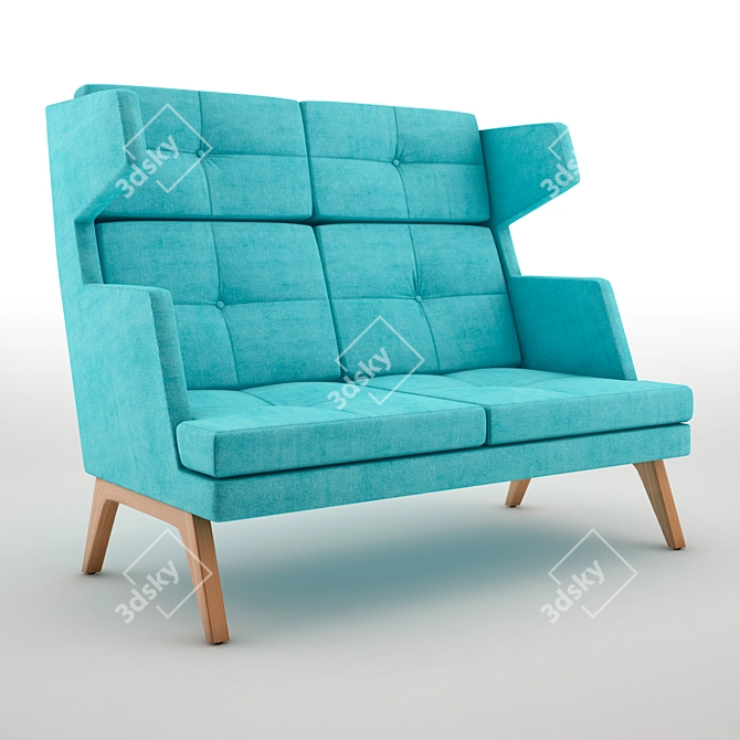 Luxury Comfort: October High Sofa 3D model image 1