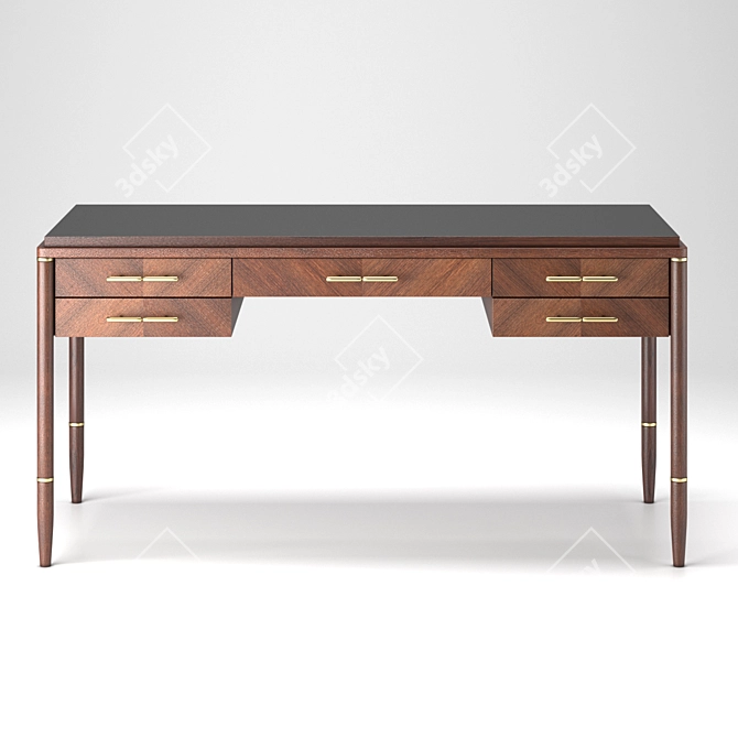 Pattern Desk: Elegant and Functional 3D model image 1