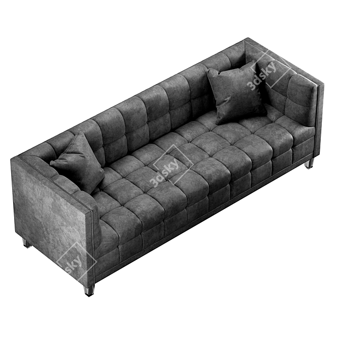 Modern Mariel Velvet Sofa 3D model image 2