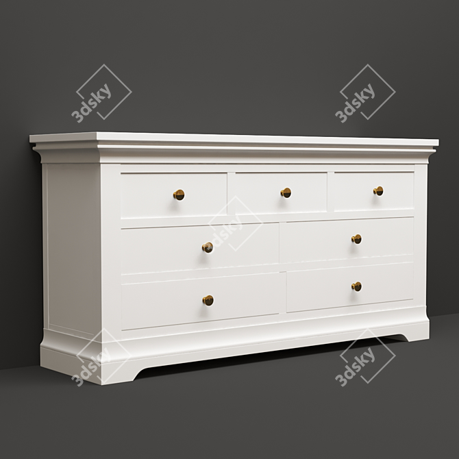 Toulouse Gray 3+4 Chest: Spacious, Stylish Storage 3D model image 1