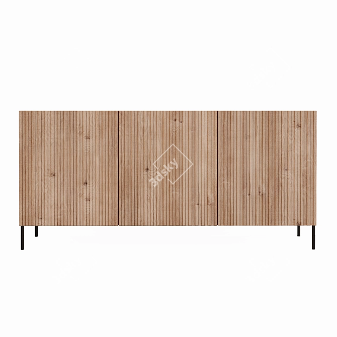 Rustic Wood Cabinet Ensemble 3D model image 4