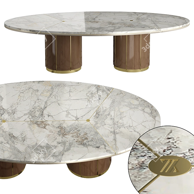 Contemporary Volpi Dining Set 3D model image 2