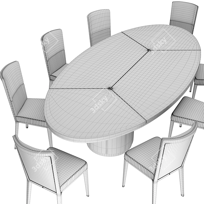 Contemporary Volpi Dining Set 3D model image 5