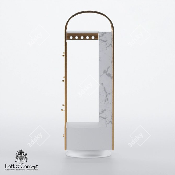 Modern Entryway Cabinet | 62x62x190 cm 3D model image 6