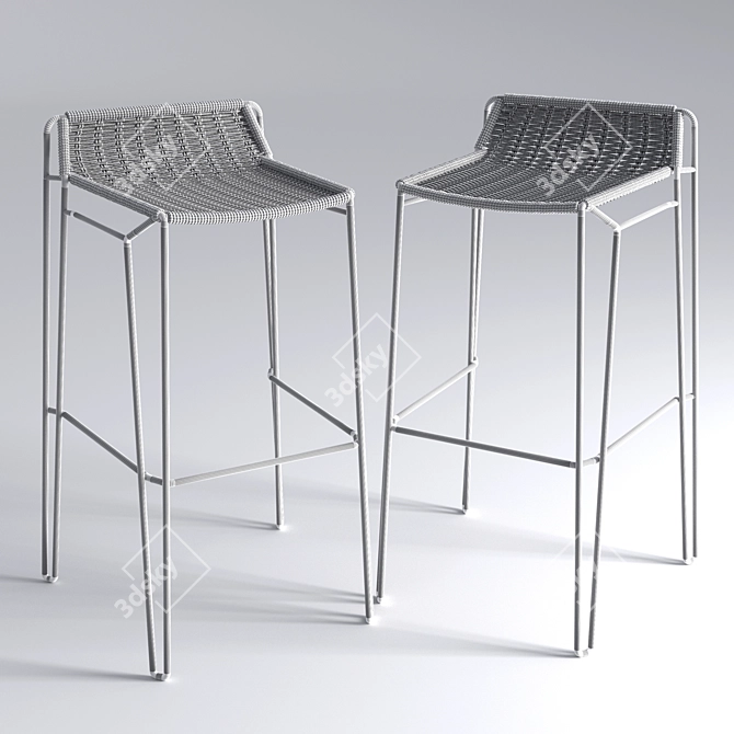 Title: Elegant Penelope Bar Stool 3D model image 2