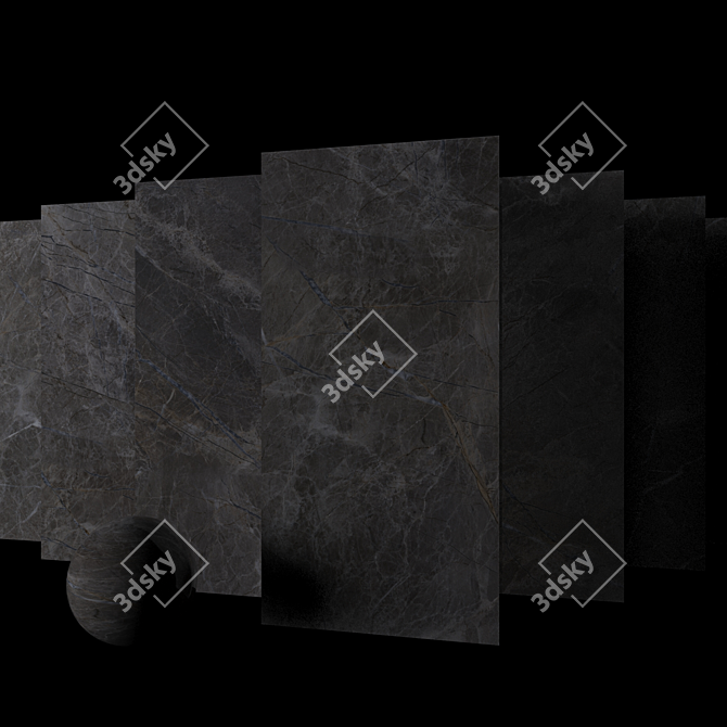 Elegant Alanya Fume Marble Set 3D model image 2