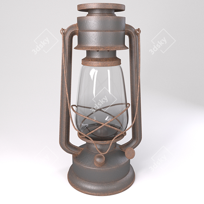 Vintage KeroLamp: Timeless Illumination 3D model image 2