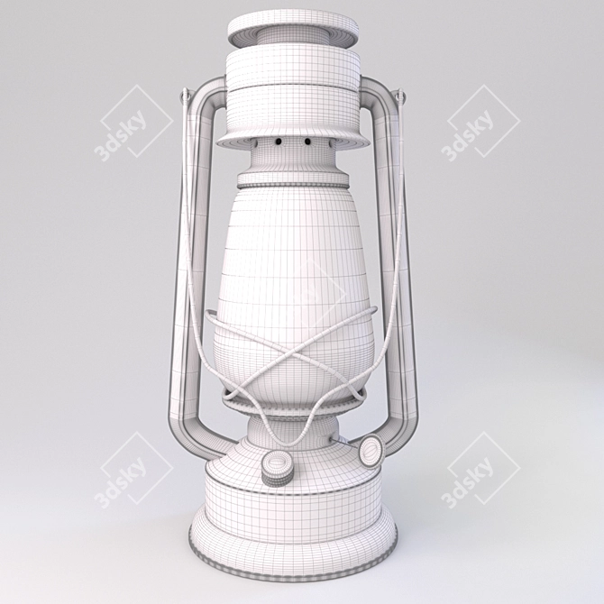 Vintage KeroLamp: Timeless Illumination 3D model image 3