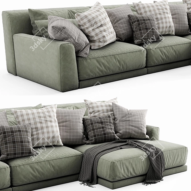 Poliform Paris Seoul Chaise Lounge 3D model image 2