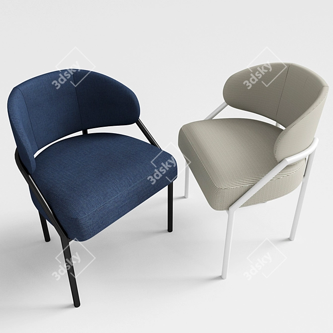 Meridiani Isetta Fabric Chair 3D model image 2