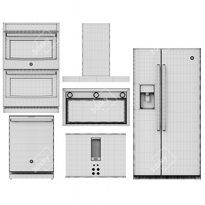 GE Profile 5-Piece Kitchen Appliance - Premium Package 3D model image 7