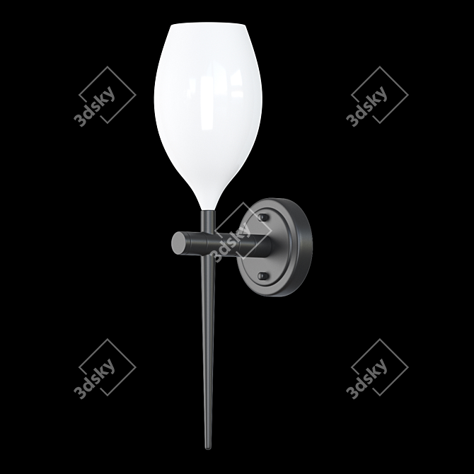 Sleek Glass Wall Lamp 3D model image 2