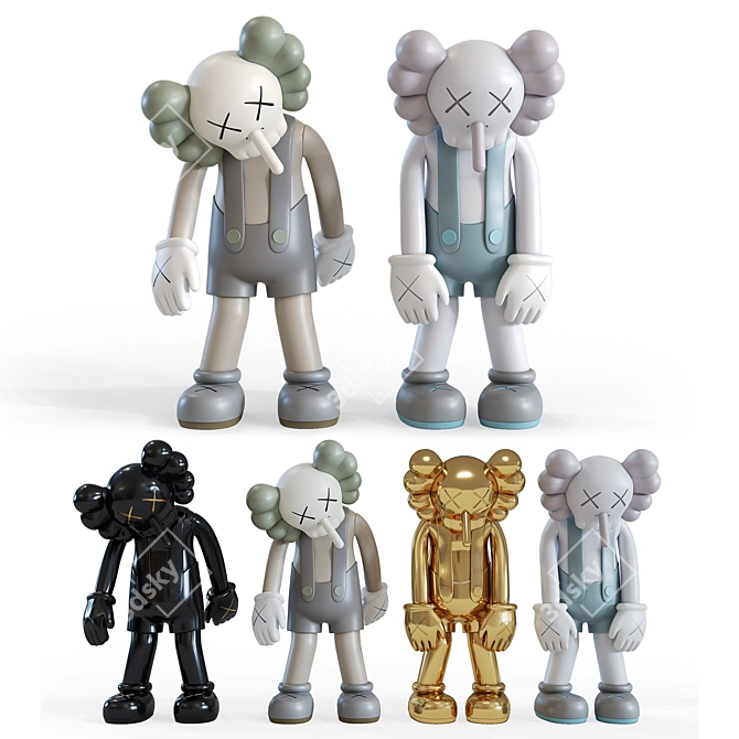 Limited Edition KAWS Small Lie Figures 3D model image 1