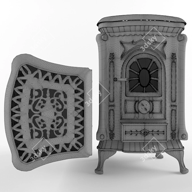 Ingrid Cast-Iron Stove: Powerful, Stylish, Reliable 3D model image 5