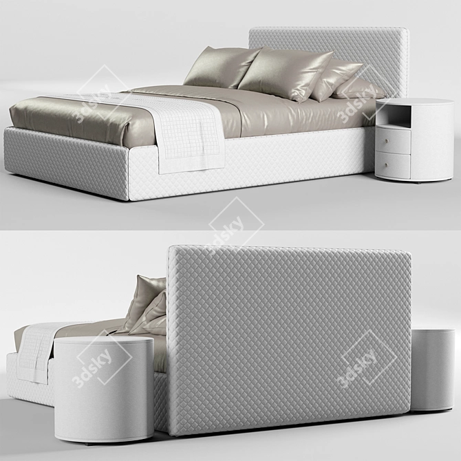 Elegant Visionary Bed: Unwrapped, Retopologized 3D model image 2