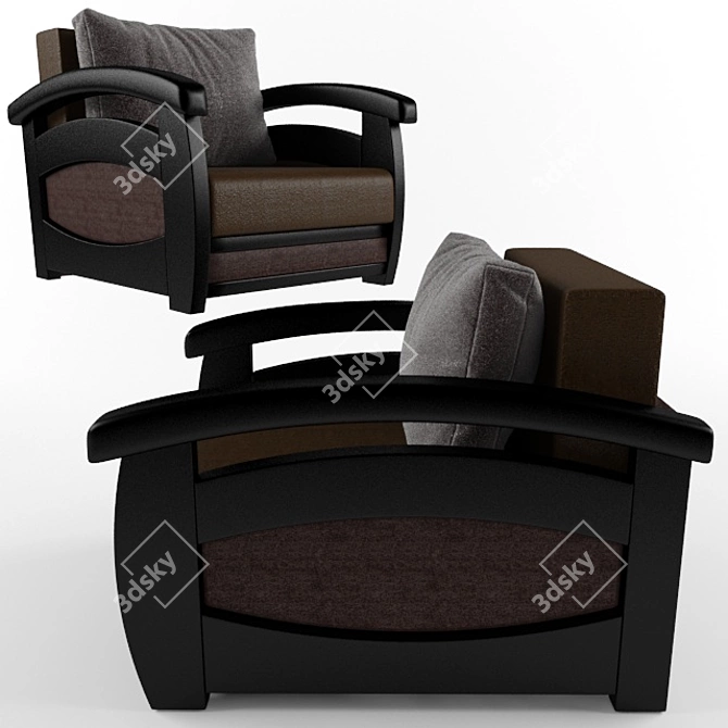 Prague Armchair: Luxury Comfort 3D model image 1